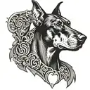 Doberman crest tattoo design idea