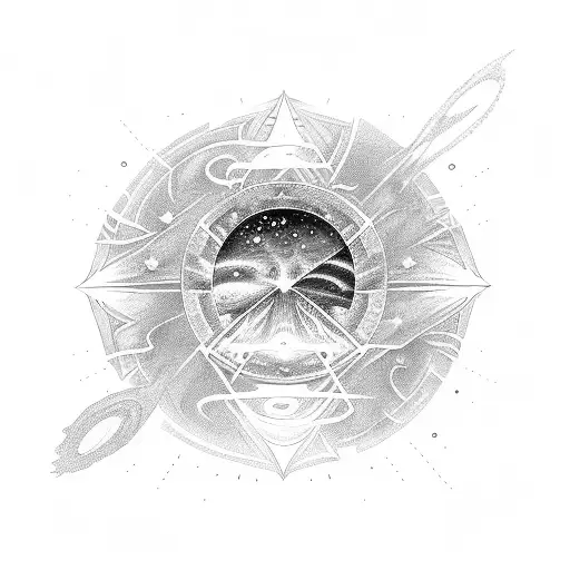 Cosmic exploration tattoo design idea