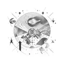 Cosmic exploration tattoo design idea