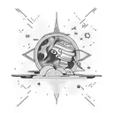 Cosmic exploration tattoo design idea