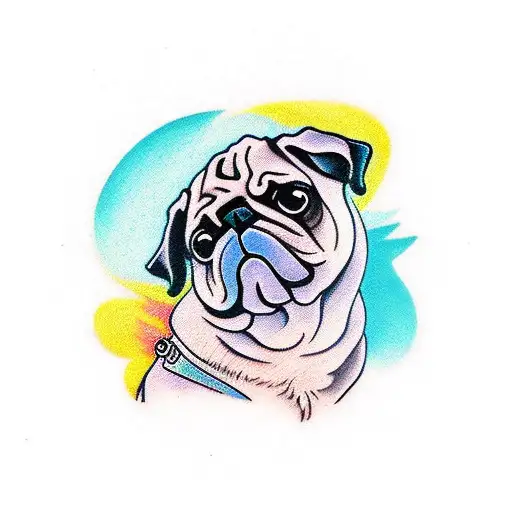 pug patronus tattoo design idea