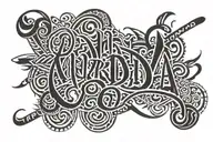 Text "MURDA" in font tattoo design idea