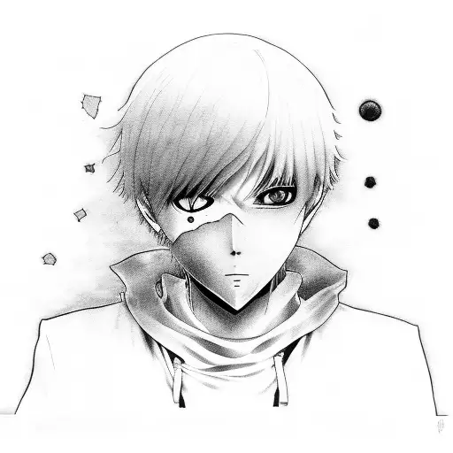 kaneki from tokyo ghoul horror art tattoo design idea