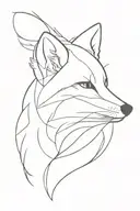 arctic fox head tattoo design idea