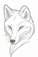 arctic fox head tattoo design idea
