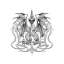  welsh dragon  tattoo design idea
