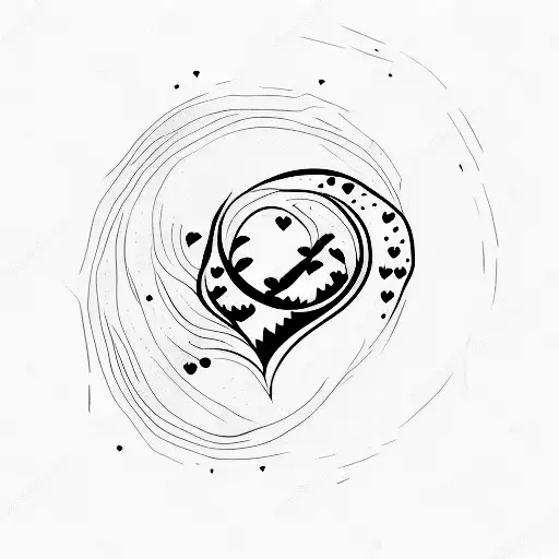 broken heart moon tattoo design idea