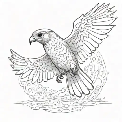 falcon diving tattoo design idea