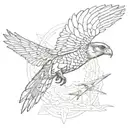 falcon diving tattoo design idea