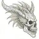 skull dragon tattoo design idea