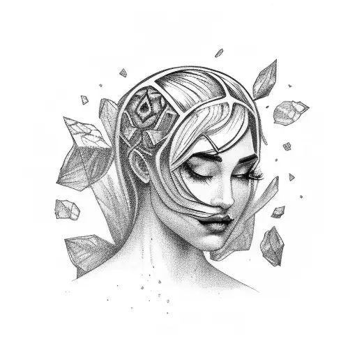mother nature headshot tattoo design idea