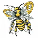 cubism bee tattoo design idea