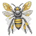 cubism bee tattoo design idea