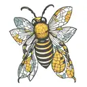 cubism bee tattoo design idea