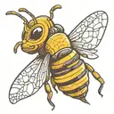 Picasso bee tattoo design idea