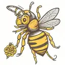 Picasso bee tattoo design idea