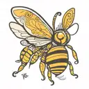 Picasso bee tattoo design idea