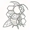 cubism bee tattoo design idea