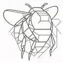 cubism bee tattoo design idea
