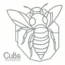 cubism bee tattoo design idea