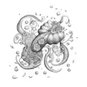 peppercorn, chilli, shallot, tumeric, garlic tattoo design idea