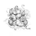 peppercorn, chilli, shallot, tumeric, garlic tattoo design idea