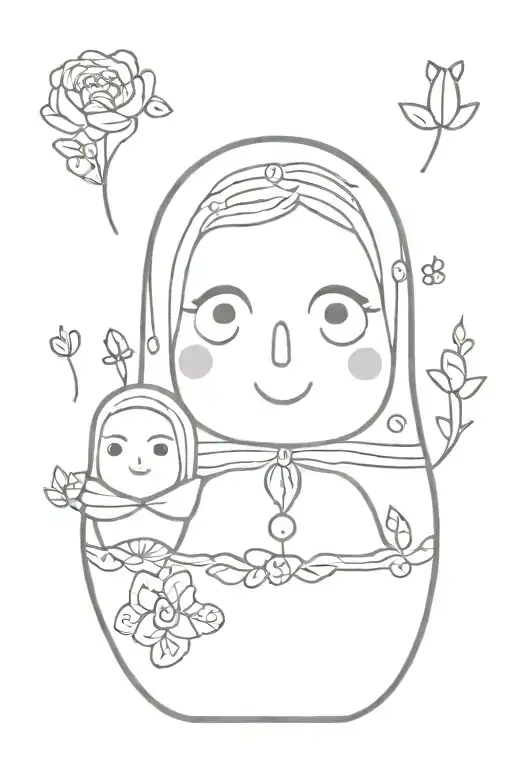 grandma nesting doll tattoo design idea