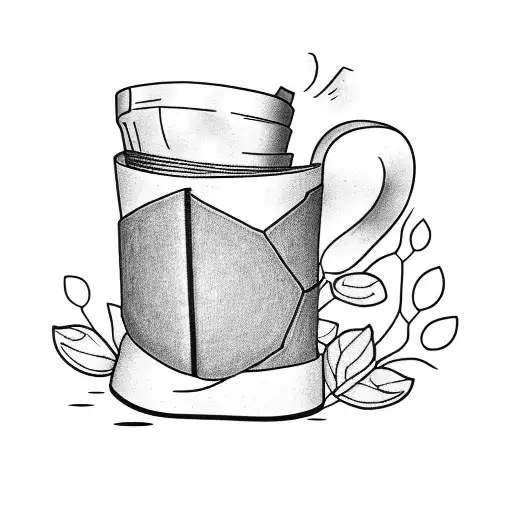 Coffee cup with a book and hiking boots tattoo idea tattoo design idea