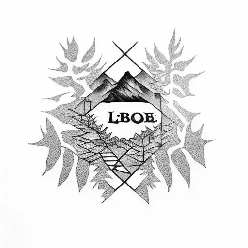 Suicideboys lyric tattoo with a forest background tattoo design idea