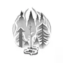 Suicideboys lyric tattoo with a forest background tattoo design idea