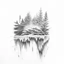 Suicideboys lyric tattoo with a forest background tattoo design idea