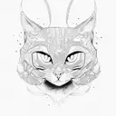 samurai cat tattoo design idea