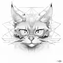 samurai cat tattoo design idea