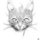 samurai cat tattoo design idea