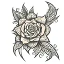 cover up tribal armband with rose tattoo design idea