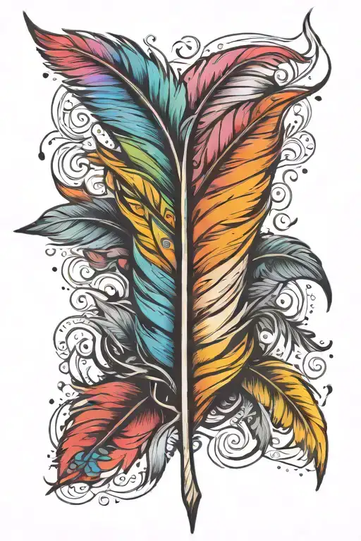 Feather Chakra Colors  tattoo design idea