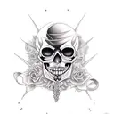 Virgo woman Gypsy evil skull tattoo design idea