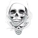 Virgo woman Gypsy evil skull tattoo design idea