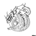 A minimalist angry dragon tattoo design idea