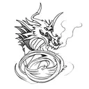 A minimalist angry dragon tattoo design idea