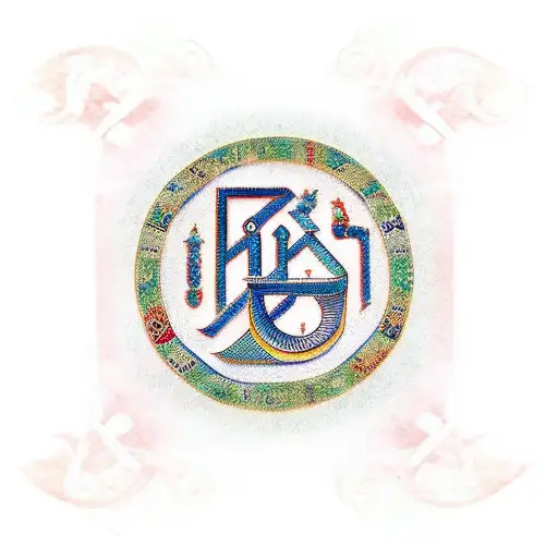 turk with ancient turkish alphabet tattoo design idea