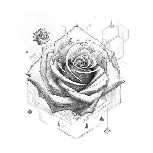 rose, ace of spade, wolf, constellation tattoo design idea
