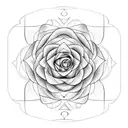 Rose fibonacci sequence tattoo design idea
