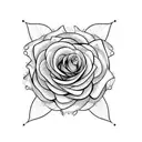 Rose fibonacci sequence tattoo design idea