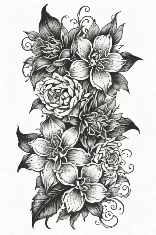 A tattoo showcasing the powerful lyrics of Incubus integrated with delicate flower motifs tattoo design idea