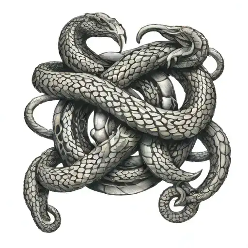 intertwined sword and serpent tattoo design idea