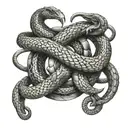intertwined sword and serpent tattoo design idea