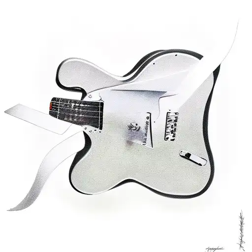 guitar telecaster with shadow in tattoo tattoo design idea