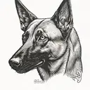 belgian malinois dog tattoo design idea