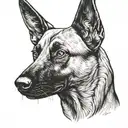 belgian malinois dog tattoo design idea